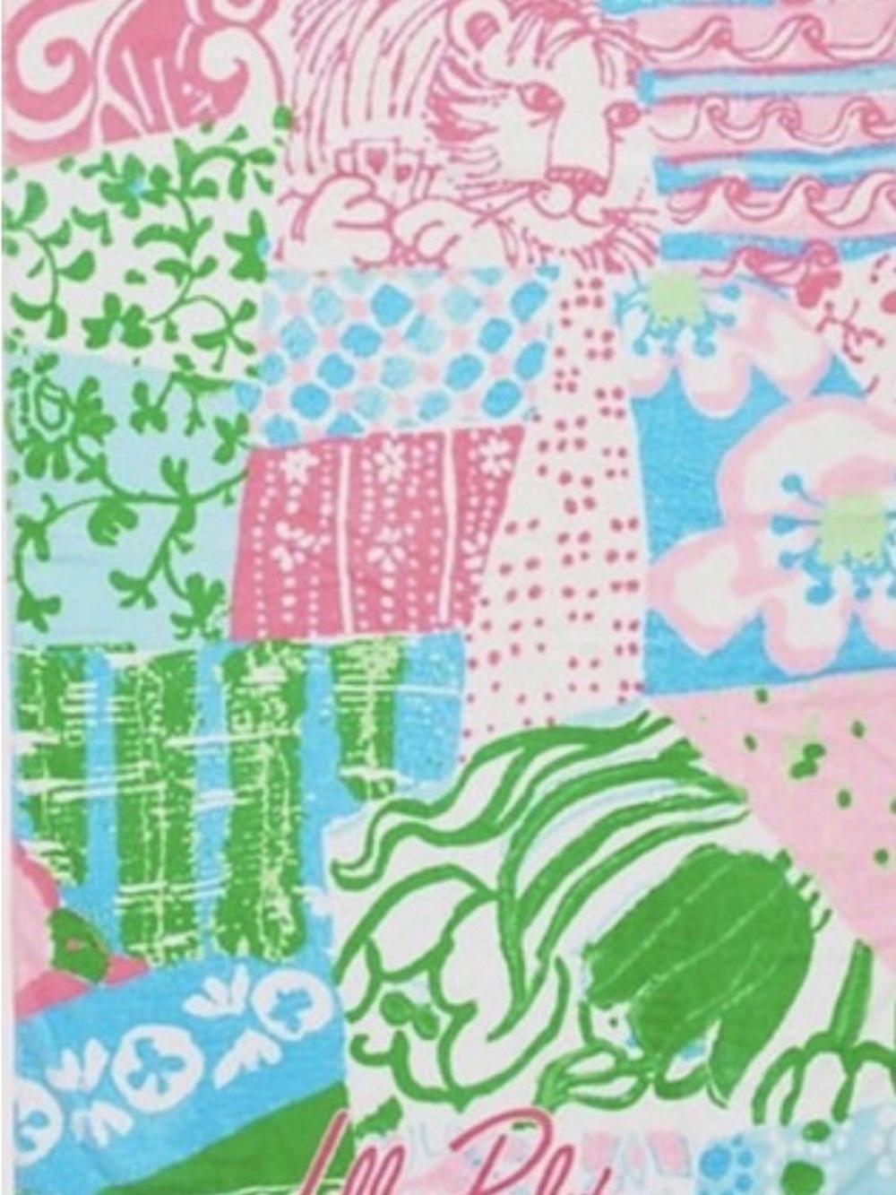 Lilly Pulitzer GWP beach towel in  “multi crazy quilt” print
